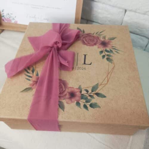 Caixa Convite Personalizada para Padrinhos de Casamento – MDF com Estampa Exclusiva