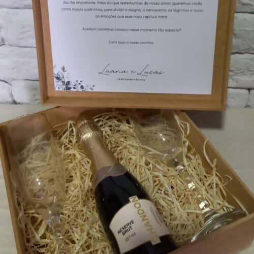 Caixa Convite Personalizada para Padrinhos - Ideal para Mini Espumante - Image 4