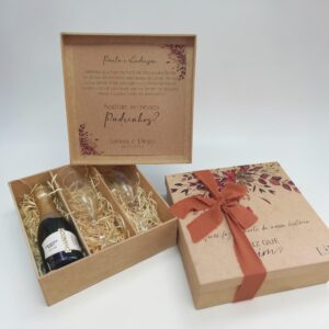 Caixa mdf para Mini Bebida Padrinhos Casamento Batismo Luxo