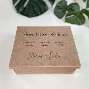 Caixa em MDF Personalizada para Lembranças de Casamento – Porta Memórias Exclusivo